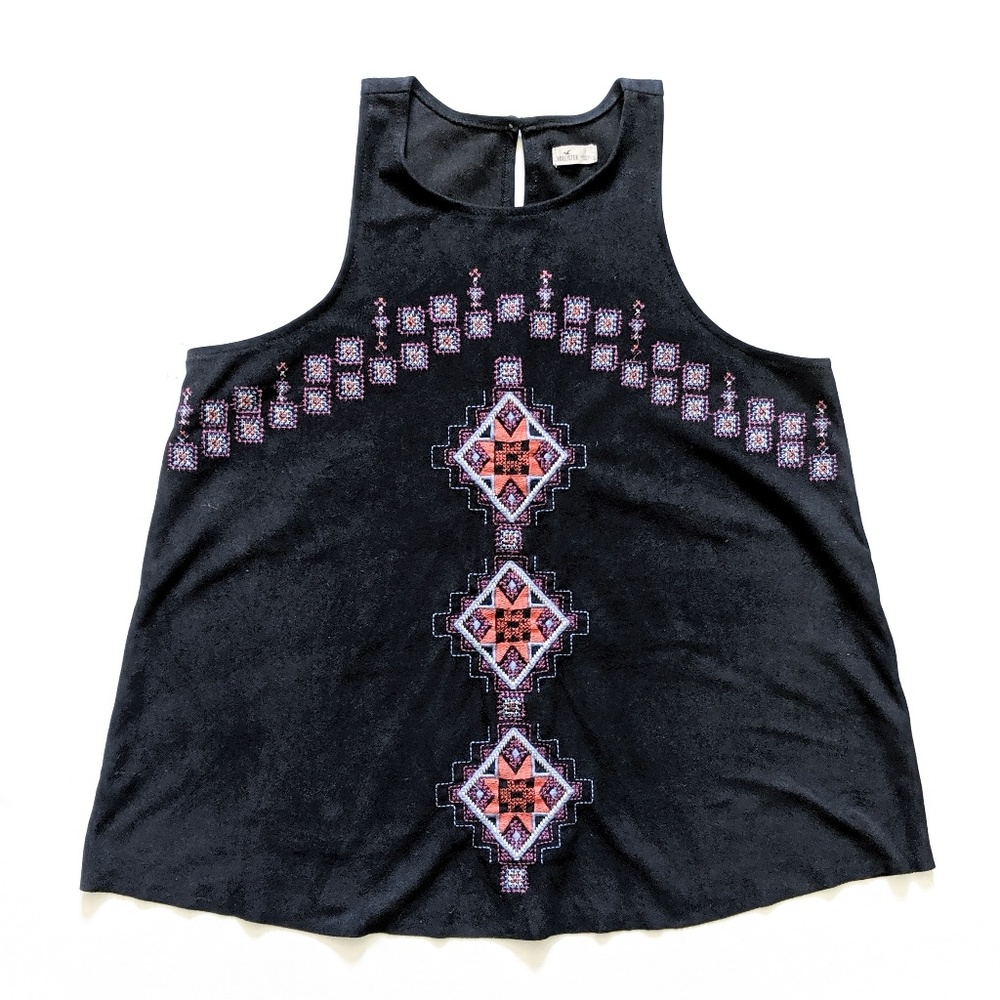 Hollister Aztec Faux Suede Flare Tank Top